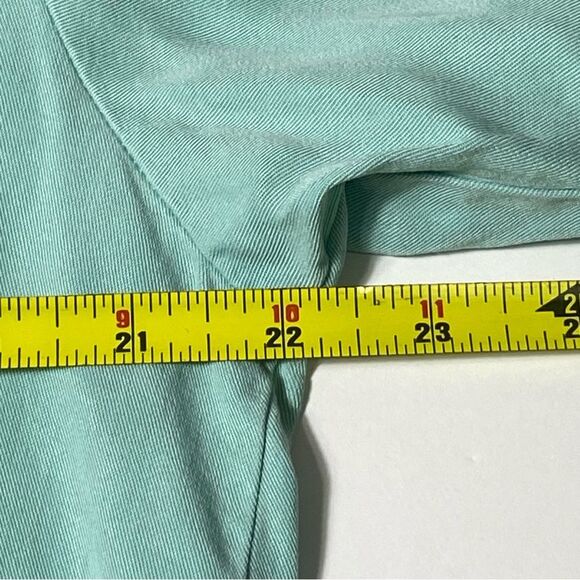 By JJ 100% Tencell Cyan 3/4 Roll Tab Sleeve Button Up Shirt Women's Size Medium - Picture 4 of 16